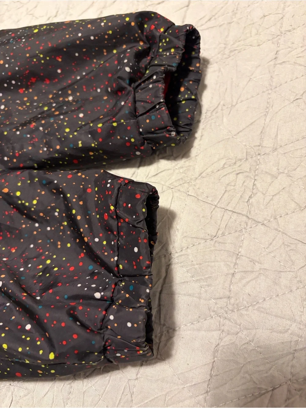 Jordan Black Hooded Raincoat with Red Lining and Multicolor Speckle
